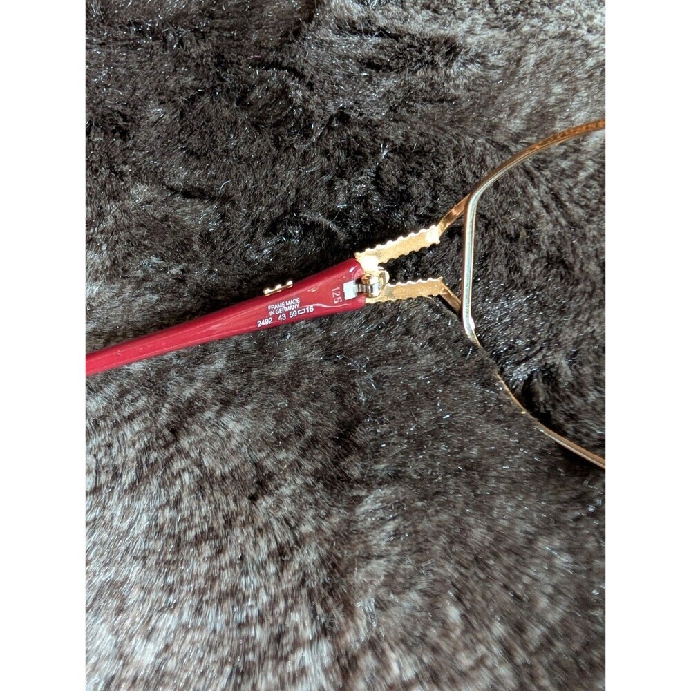 Vintage Christian Dior Eyeglasses Frames Red Butterfly Gold Logo Retro Glasses - Picture 9 of 14